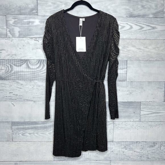 & Other Stories Metallic Wrap Dress - Picture 1 of 5